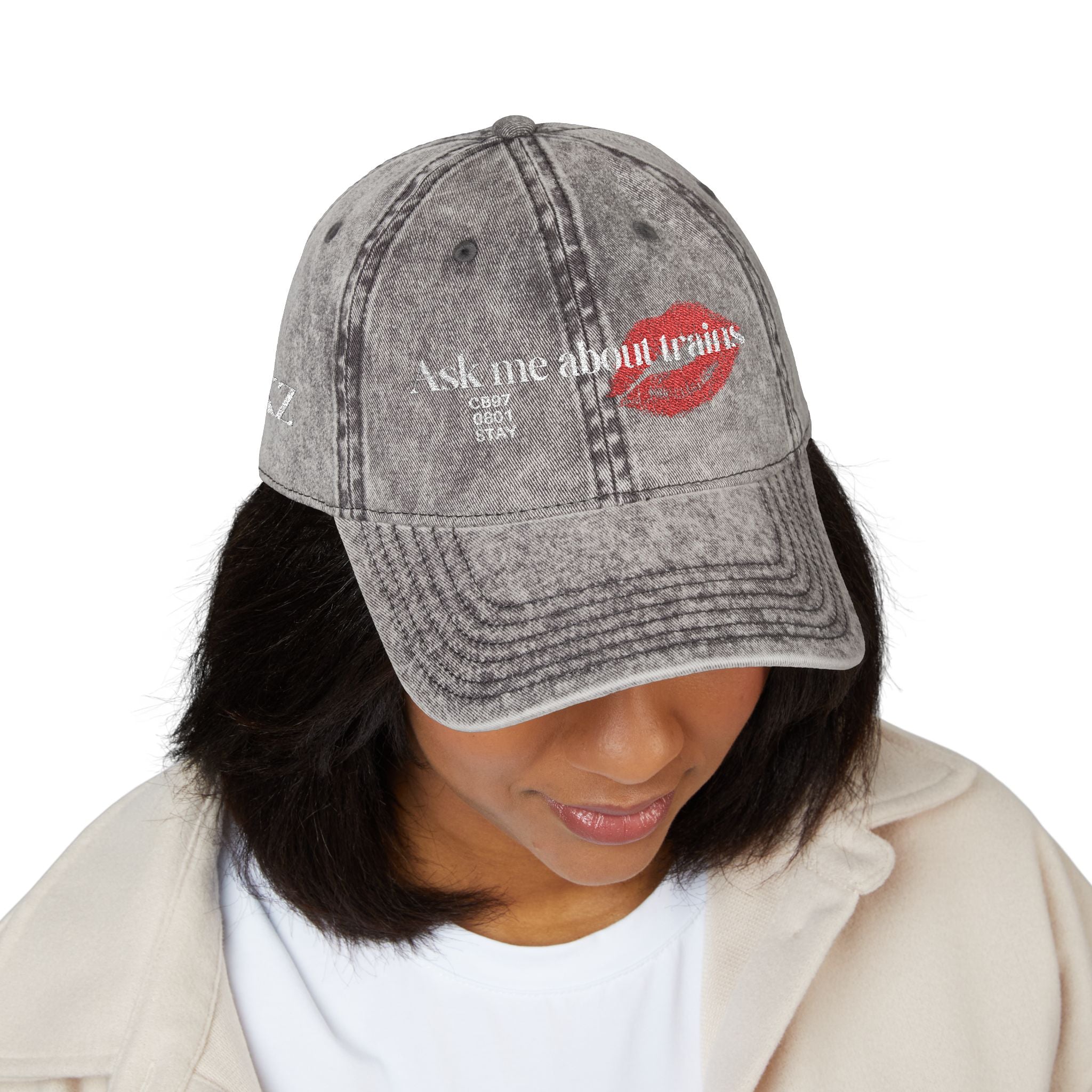Ask me about trains - Stray Kids - Vintage Cap (Embroidery)