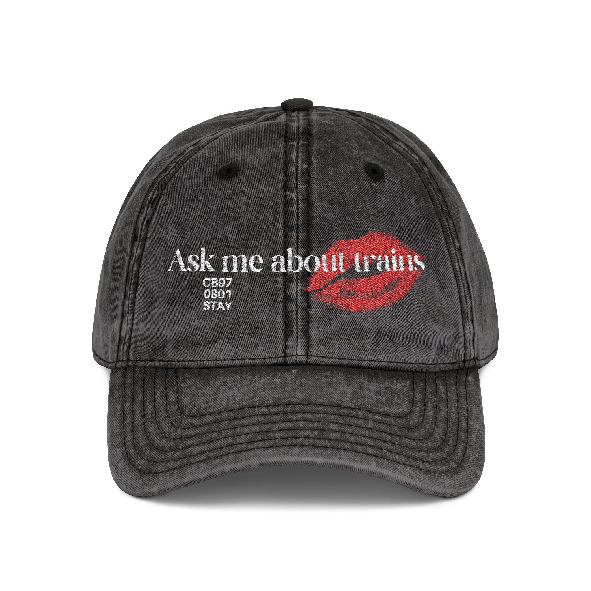 Ask me about trains - Stray Kids - Vintage Cap (Embroidery)