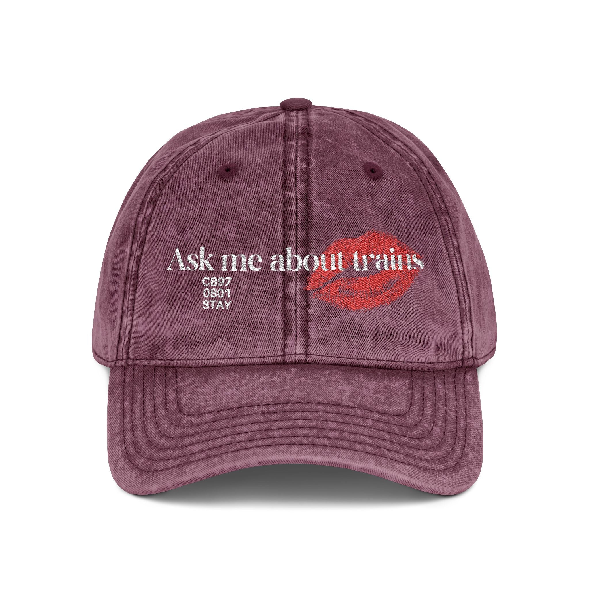 Ask me about trains - Stray Kids - Vintage Cap (Embroidery)