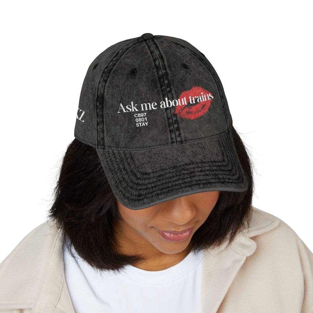 Ask me about trains - Stray Kids - Vintage Cap (Embroidery)
