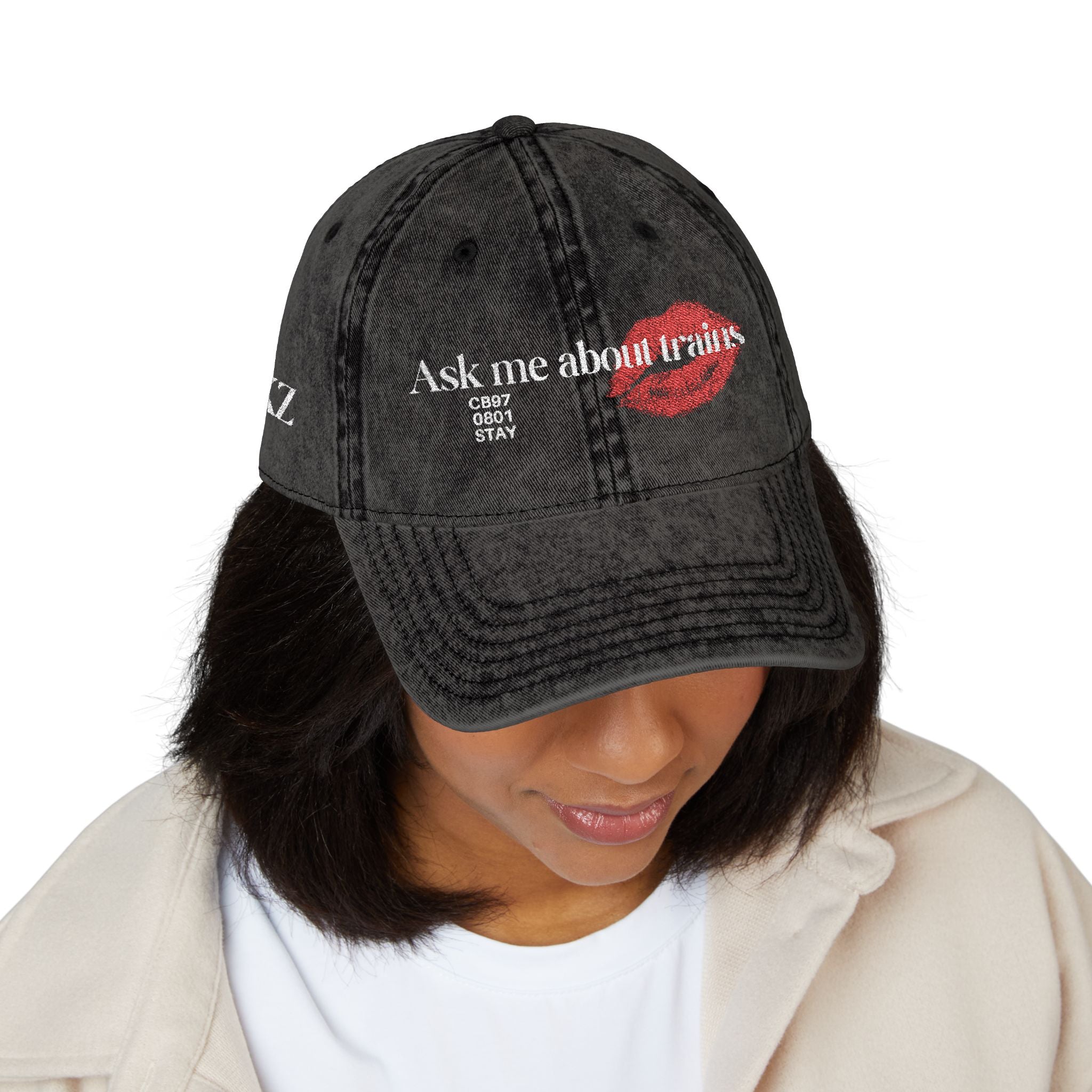 Ask me about trains - Stray Kids - Vintage Cap (Embroidery)