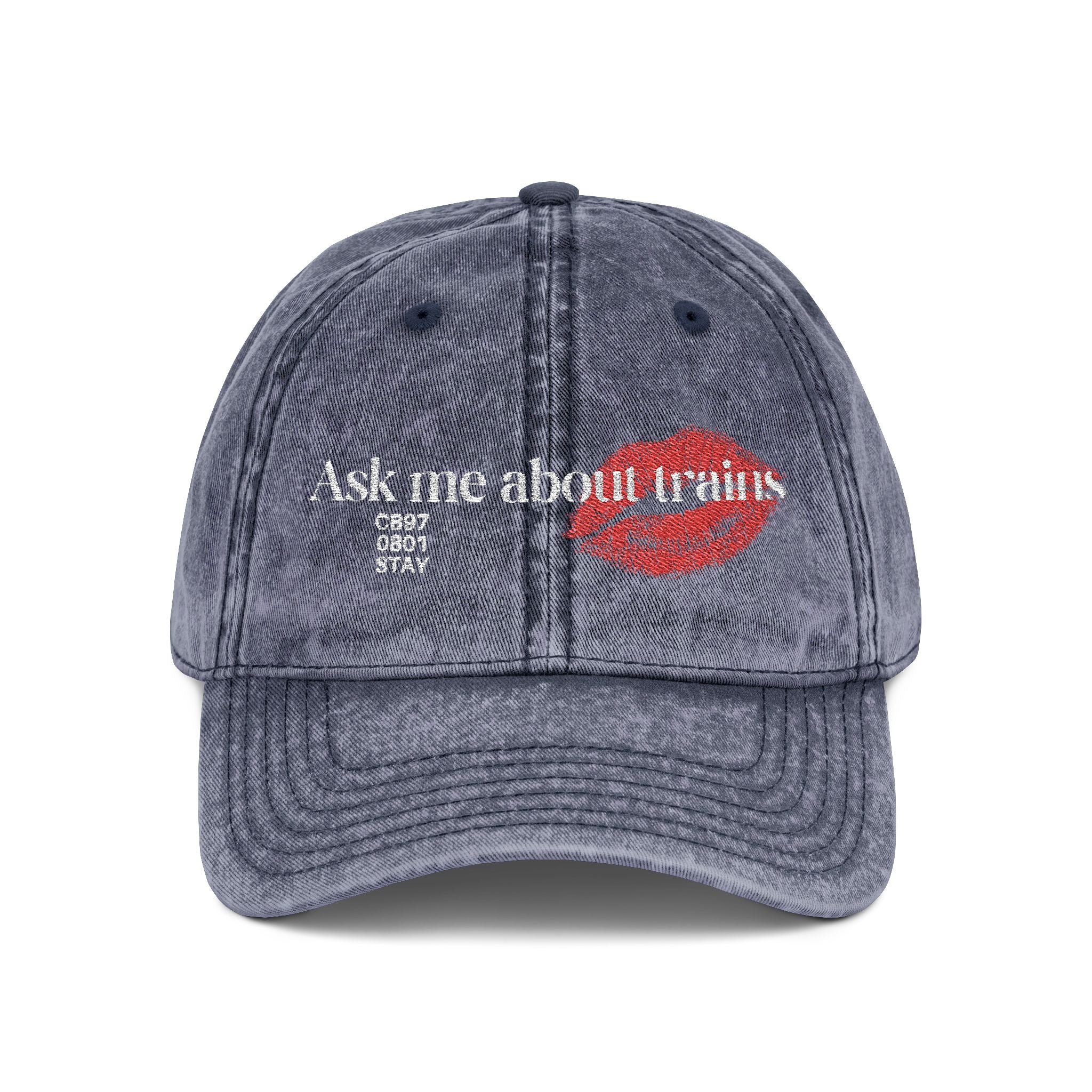 Ask me about trains - Stray Kids - Vintage Cap (Embroidery)