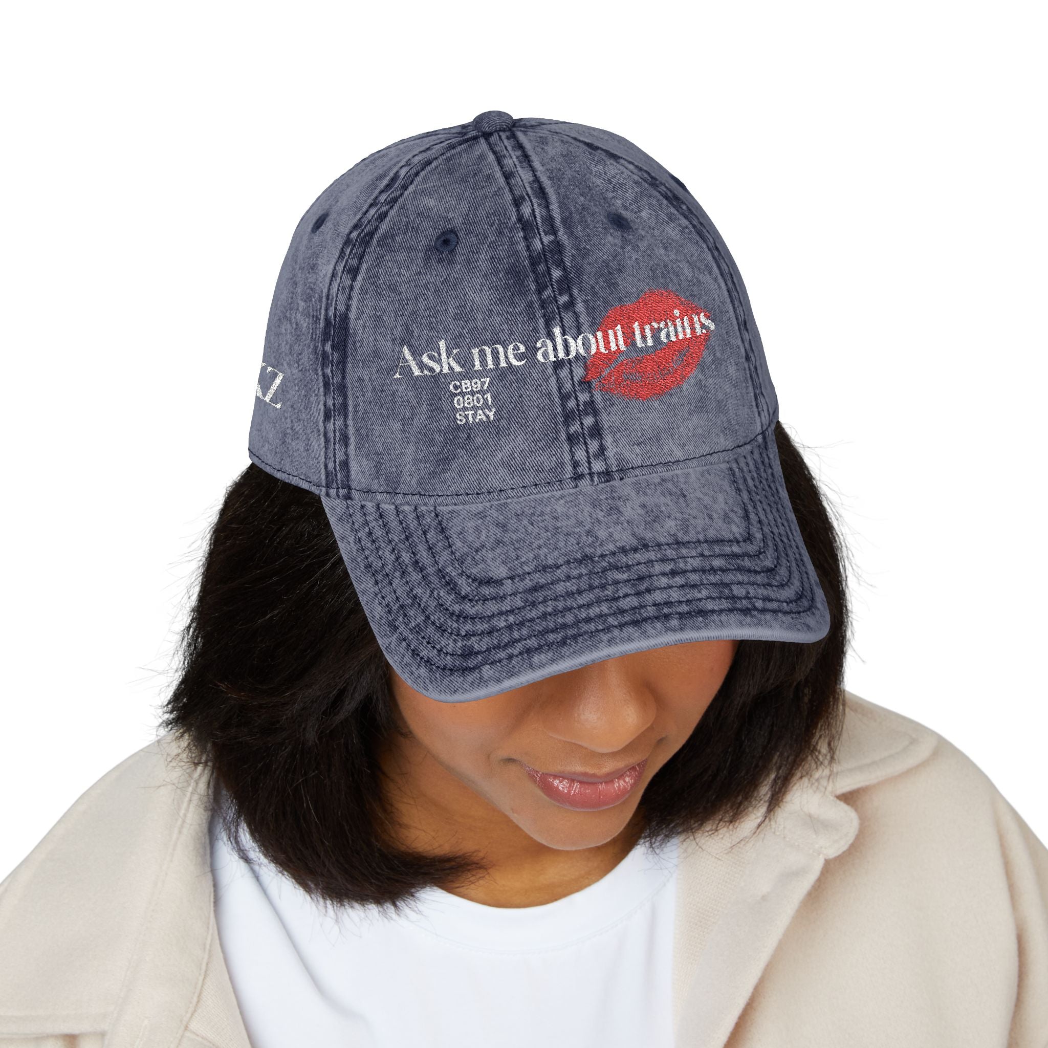 Ask me about trains - Stray Kids - Vintage Cap (Embroidery)